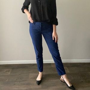 Ann Taylor Blue & Black Abstract Houndstooth Pant